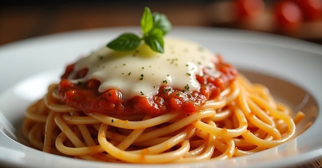 Spaghetti pasta.